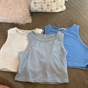 Zara Kids Tank Tops - White, Light Blue, Blue